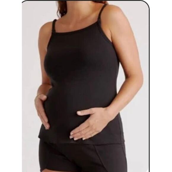 Quince Tencel Jersey Maternity Nusing Tank Black Sz M  NWOT#35 - Picture 3 of 3